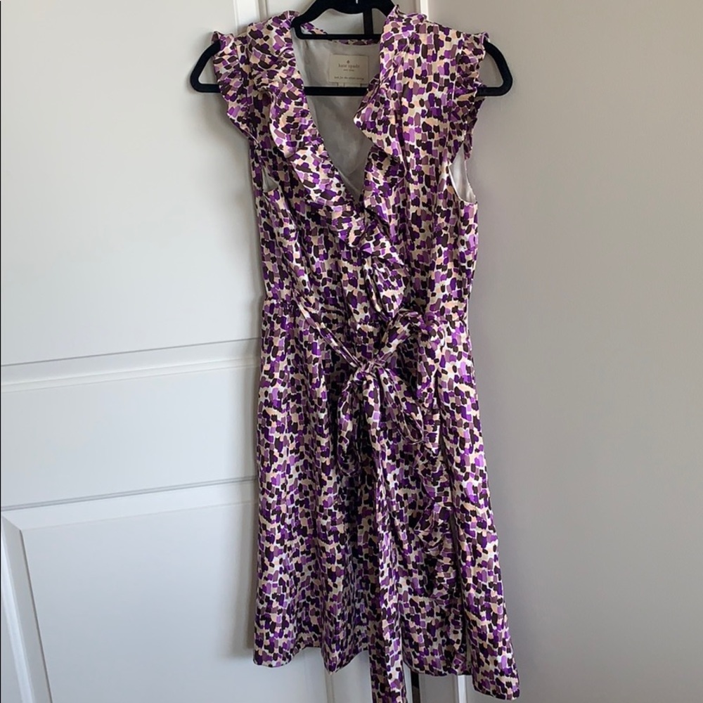 Kate Spade printed wrap silk dress